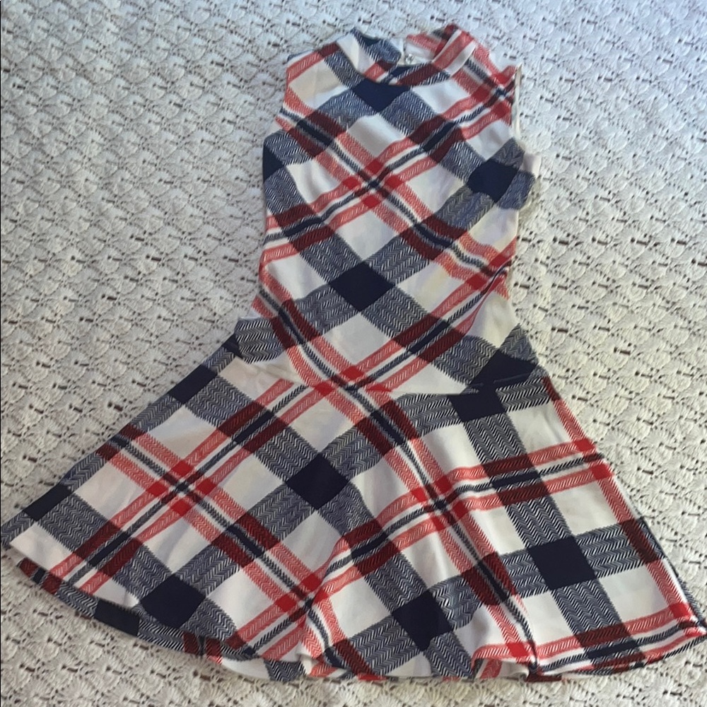 Flirty Vintage 1960s Plaid Sleeveless Dress